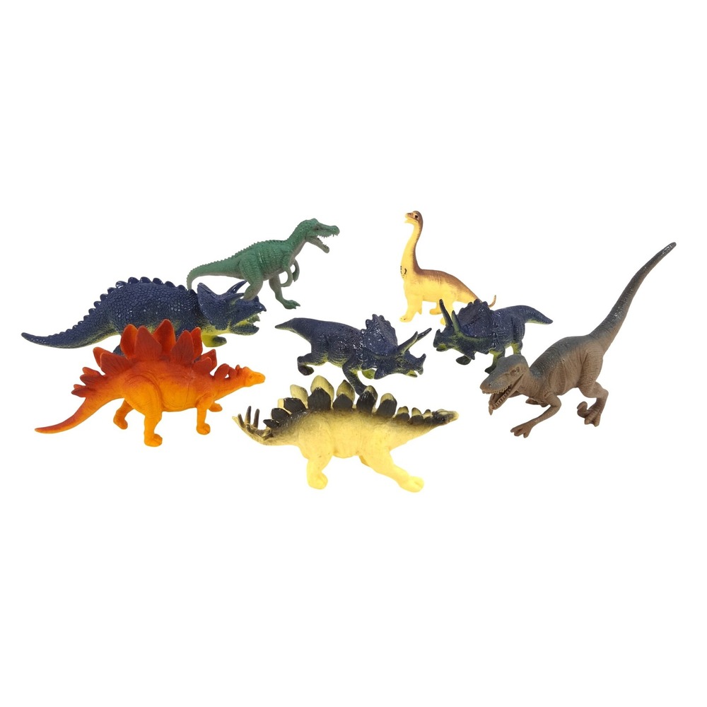 Unbranded‎ Dinosaur Action Figure Set Kids OS Multicolor Excellent 8 Piece Lot